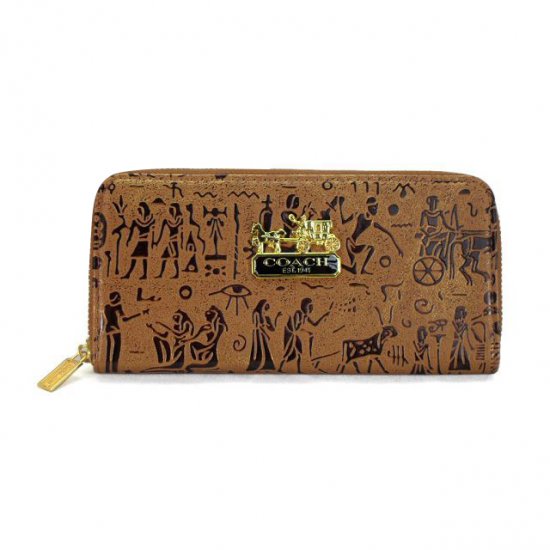 Coach Egyptian Wall Painting Large Brown Wallets EDV | Coach Outlet Canada